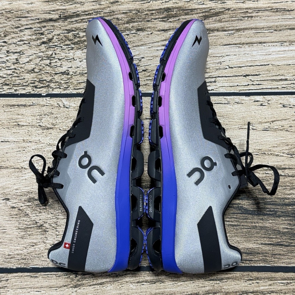 On Cloud Running Shoes Mens 9 Cloudflash Sensa Lunar Amethyst Silver NEW - Picture 3 of 10